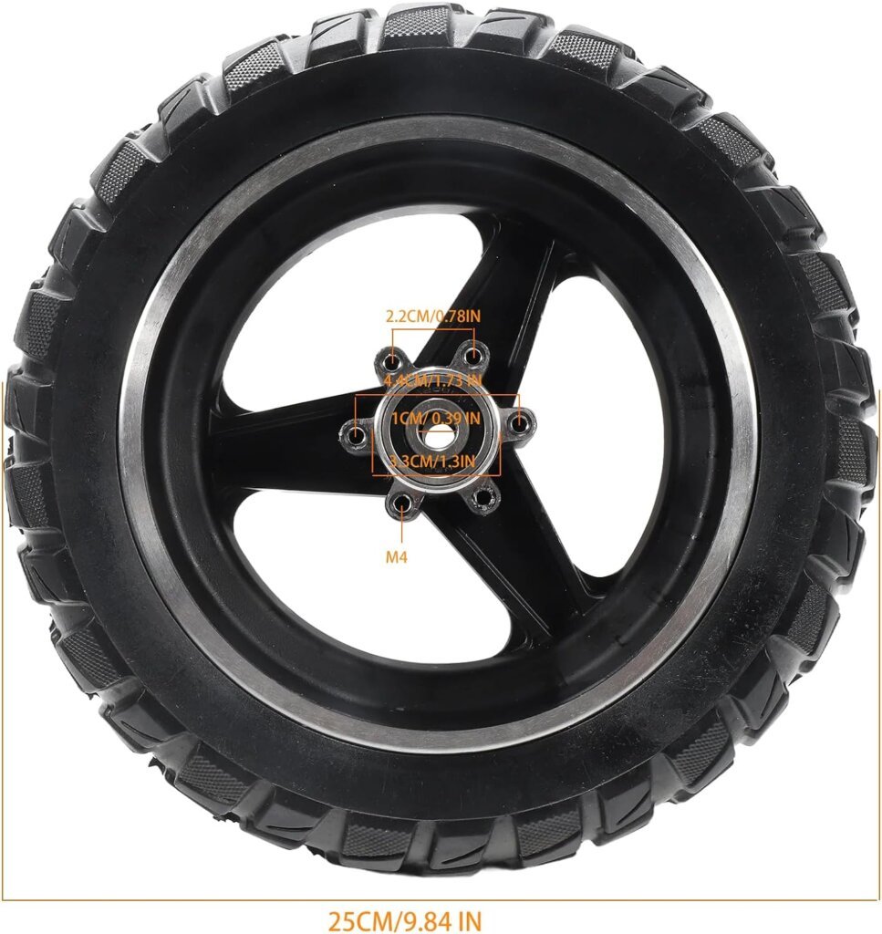10x2.70-6.5 Solid Tire, 10 Inch Electric Scooter Solid Tire Puncture-Proof Tire Replacement for Evercross H5 70/65-6.5 Electric Scooter Super-Grip Replacement Wheel
